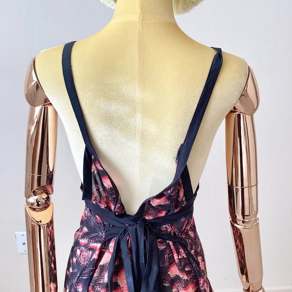 Proenza Scouler Watermelon Pink Plunge V Neck Mini Dress SZ XS/S - Picture 4 of 6